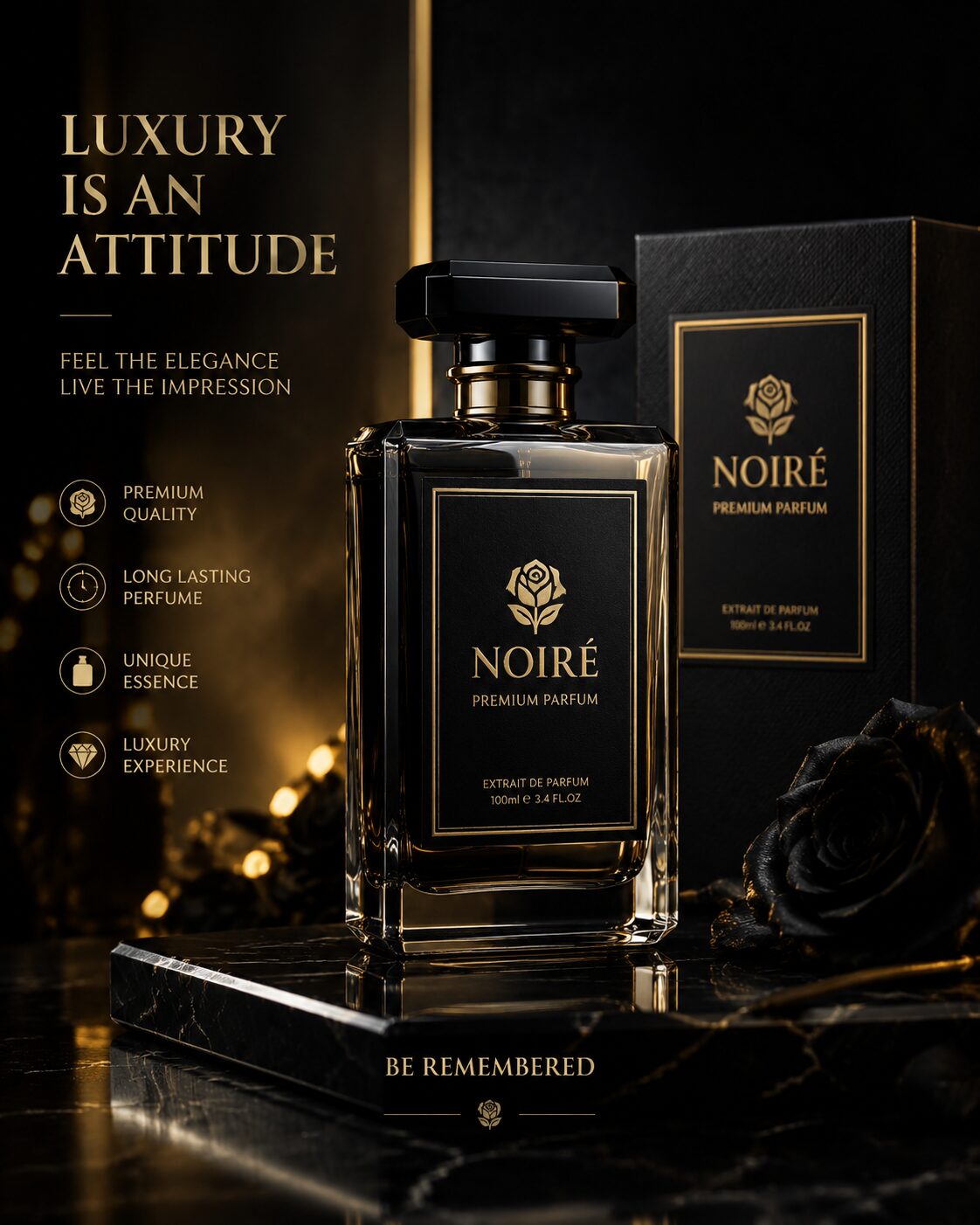 «طراحی تبلیغاتی لوکس عطر با هوش مصنوعی»