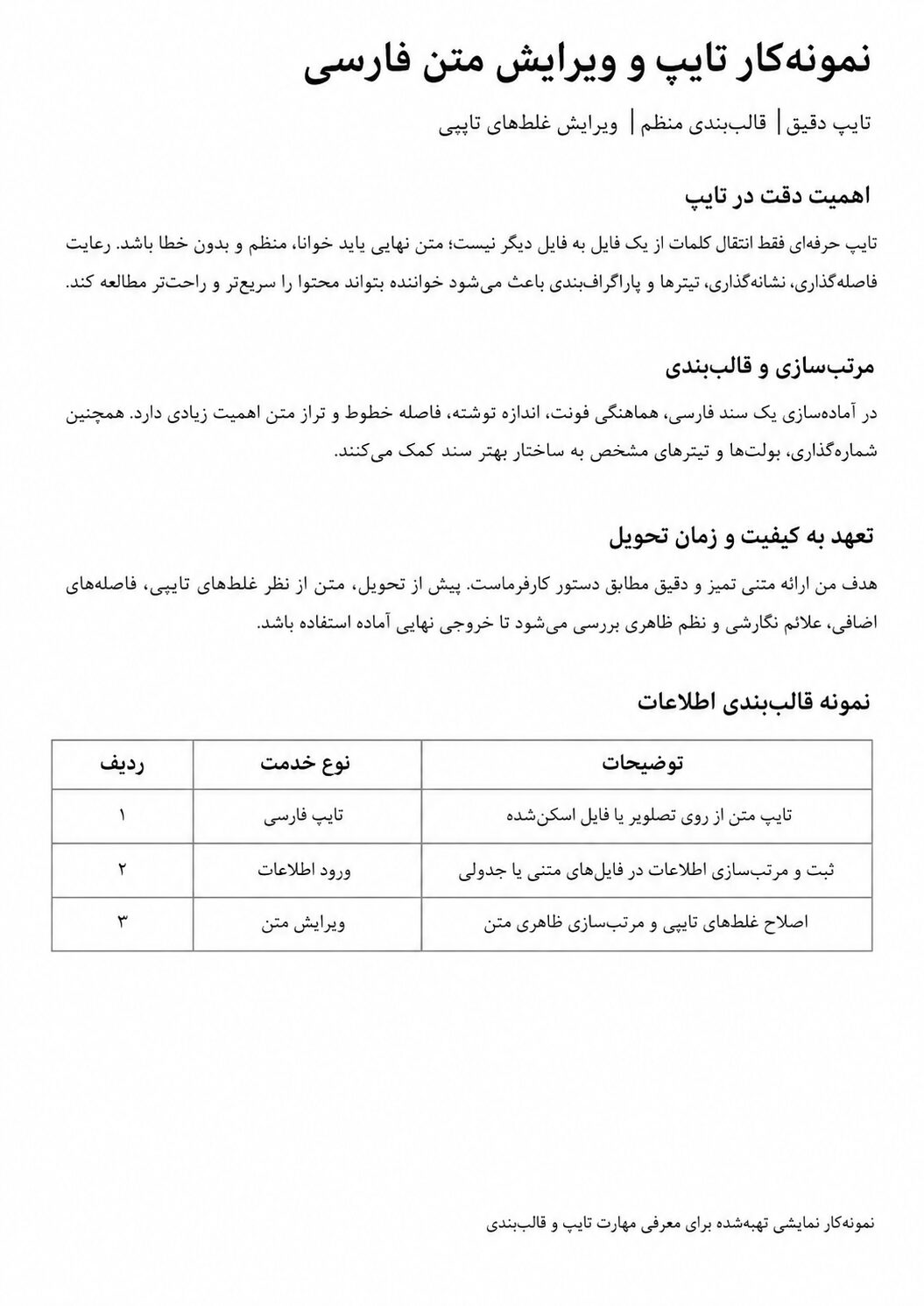 تایپ و ویرایش متن فارسی