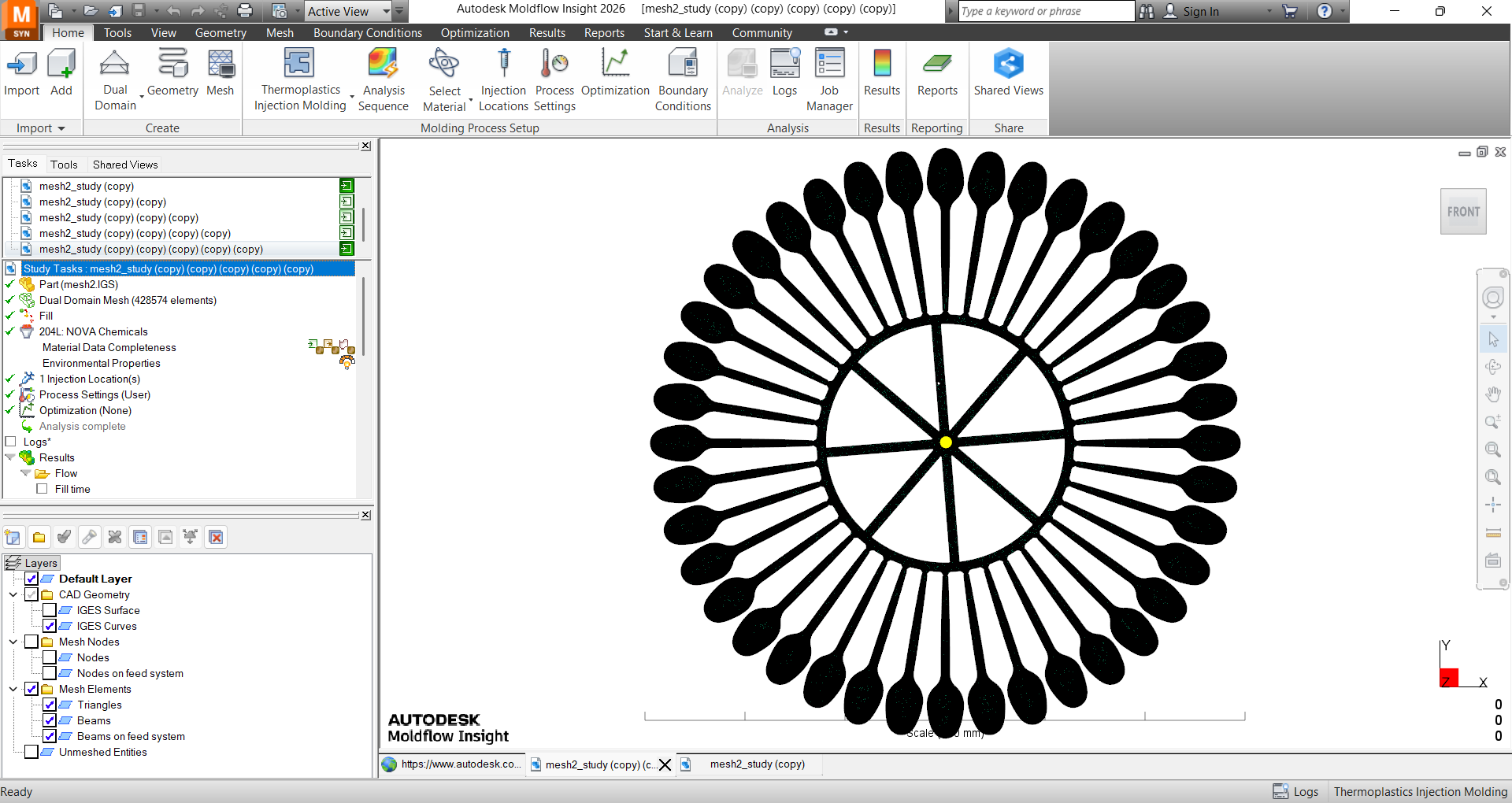 تحلیل در نرم افزار AutodeskMoldflow Insight