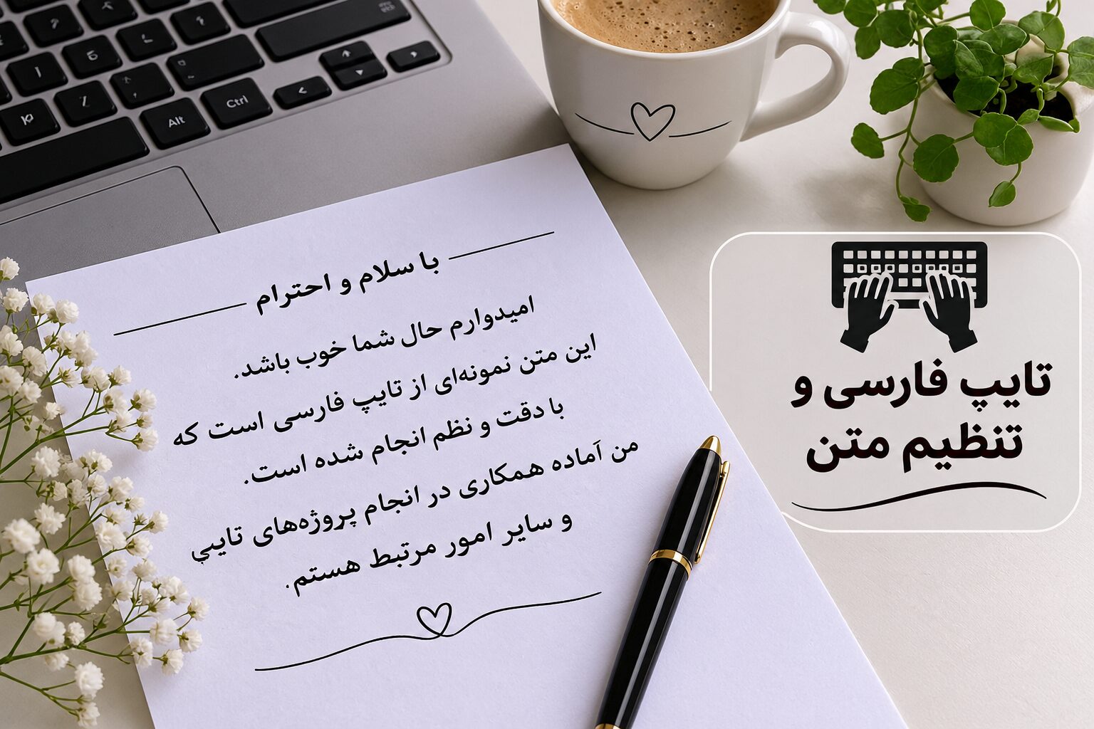 تایپ فارسی تنظیم متن
